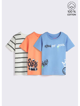 Hopscotch - Bio-Finished Crew Neck Printed T-Shirts (Pack of 3)