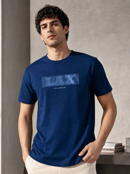 Nobero - Blue Graphic Regular Fit T-Shirt