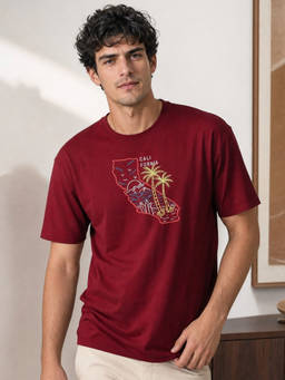 Nobero - Red Graphic Regular Fit T-Shirt