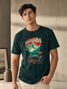 Nobero - Green Graphic Regular Fit T-Shirt