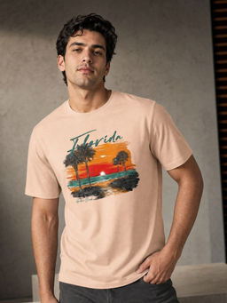 Nobero - Pink Graphic Regular Fit T-Shirt