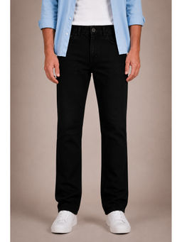 Perch - Black Solid Straight Fit Jeans