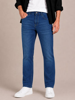 Perch - Blue Solid Slim Fit Jeans