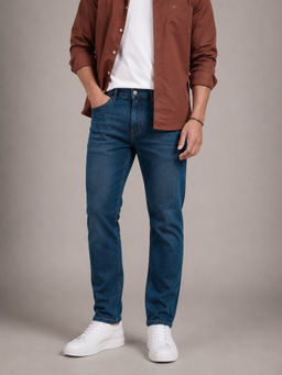 Perch - Blue Solid Slim Fit Jeans