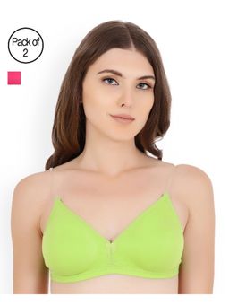 Floret - Pack of 2 Solid T-shirt Bra - Multi-Color