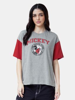The Souled Store - Disney Mickey Mouse Ft Cotton Women Oversized T-Shirt