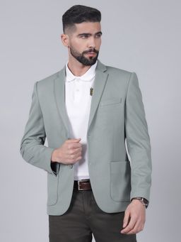 Cantabil - Green Regular Fit Notched Collar Premium Casual Blazer
