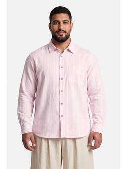 Snitch - Light Pink Stripes Full Sleeves Regular Casual Shirt for Men