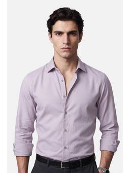 Snitch - Lavender Solid Full Sleeves Slim Work Shirt for Men