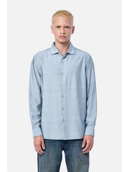 Snitch - Light Blue Textured Full Sleeves Regular Casual Shirt for Men