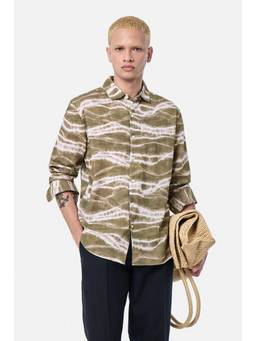 Snitch - Green Tie and Dye Full Sleeves Regular Casual Shirt for Men