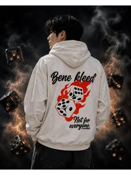 Bene Kleed - Men White Graphic Relaxed Fit Hoodie