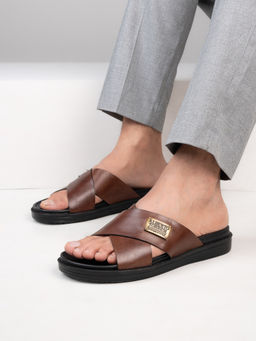 Alberto Torresi - Men Deriko Tan Genuine Leather Sandals