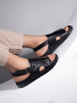 Alberto Torresi - Men Bordo Genuine Leather Slingback Sandals