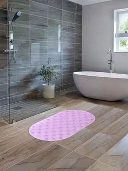 UMAI - Pink PVC Oval Bathroom Non Slip Mat