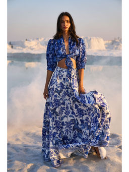 dash and dot - Porcelain Print Skirt