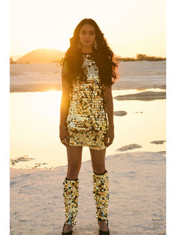 dash and dot - Paillette Dress & Legwarmers (Set of 2)