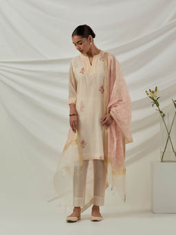 SMRITI GUPTA - Printed Beige Kurta