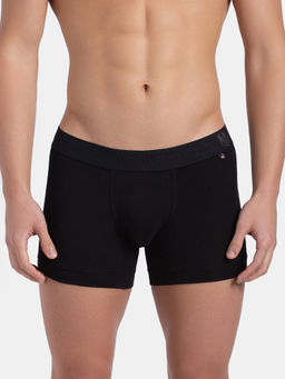 Jockey - US60 Men Super Combed Cotton Elastane Solid Trunk - Black