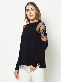 HOUSE OF S - Power Black Embroidered Top