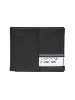 United Colors of Benetton - Men Jecna Leather Passcase Wallet - Black