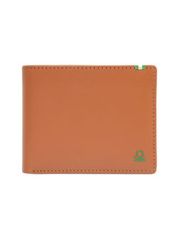 United Colors of Benetton - Men Ceska Leather Passcase Wallet - Tan