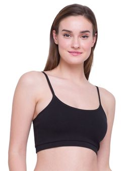 Candyskin - Non Padded Non-Wired Solid Cotton Teenager Bra - Black