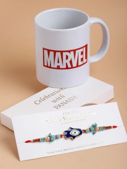 PANASH - Men Evil Eye Handcrafted Beaded Rakhi With Mug