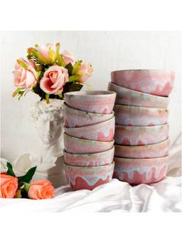 Amalfiee Ceramics - Handmade Rouge Soup Bowl Set Of 6 Pcs