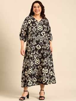 THE PINK MOON - Temple Print Maxi Dress