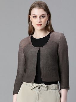 Oxolloxo - Women's Brown Polyester Bomber Jacket
