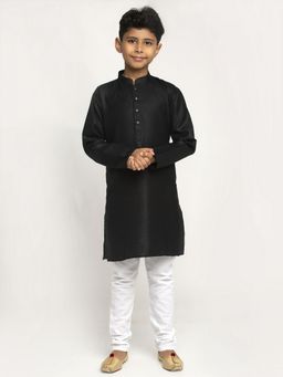 Kraft India - Black and White Cotton Boys Kurta Pyjama (Set of 2)