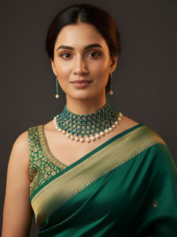 Treemoda - Blue Brass Stones Jewellery Set