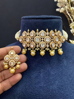 Treemoda - White Brass Stones Jewellery Set