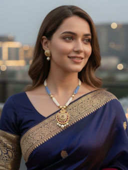 Treemoda - Purple Brass Stones Jewellery Set