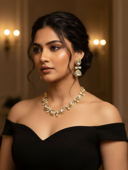 Treemoda - White Brass Stones Jewellery Set