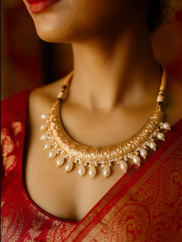 Treemoda - White Brass Pearl Jewellery Set