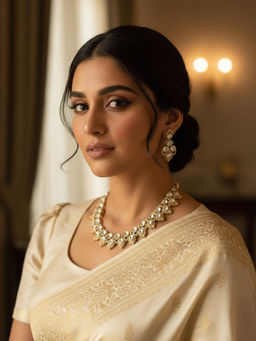 Treemoda - White Brass Stones Jewellery Set