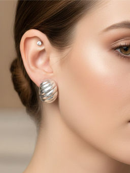 925 SILLER - Silver Sterling Silver Statement Studs Earring