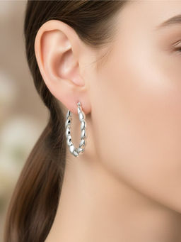 925 SILLER - Silver Sterling Silver Statement Hoops Earring