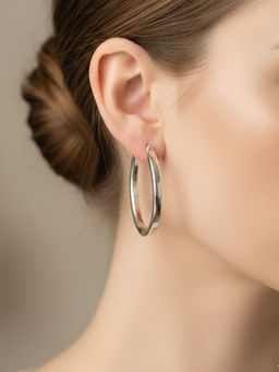 925 SILLER - Silver Sterling Silver Statement Hoops Earring