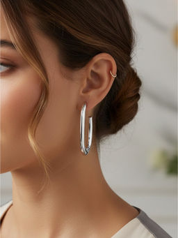 925 SILLER - Silver Sterling Silver Statement Hoops Earring