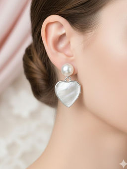 925 SILLER - White Sterling Silver Stones Drops & Danglers Earring