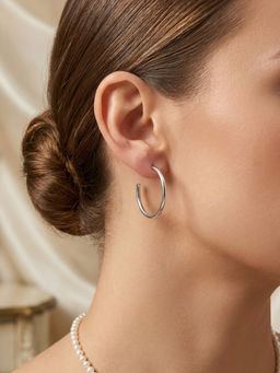 925 SILLER - Silver Sterling Silver Statement Hoops Earring