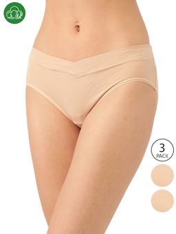 Inner Sense - Organic Cotton Antimicrobial Bikini - Nude (Pack of 3)