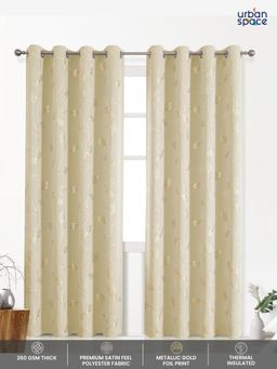 Urban Space - Blackout Curtain for Window 5 ft with Eyelets and Tieback 1 Piece-Beige