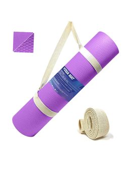 Strauss - Anti Skid Eva Yoga Mat with Carry Strap (Purple)