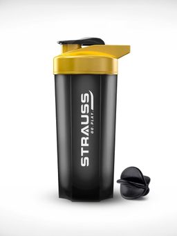 Strauss - Premium Recharge Shaker Bottle (Black/Yellow)