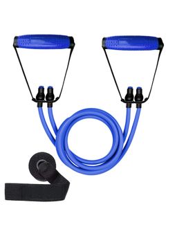 Strauss - Double Resistance Tube with Pvc Handle and Door Knob and Bag Blue 100 Lbs