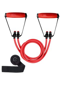 Strauss - Double Resistance Tube with Pvc Handle and Door Knob and Bag Red 40 Lbs